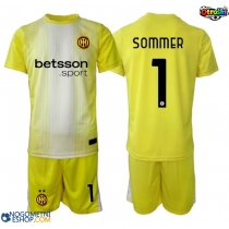 Otroški Nogometni dresi Inter Milan Yann Sommer #1 Vratar Gostujoči 2025-26 Kratek Rokav (+ Kratke hlače)